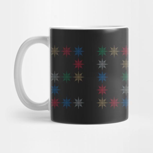 Pixel 2018 in Colorful Snowflakes Gold Blue Red Silver Green by gkillerb